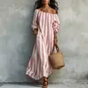 Vestido Feminino Listrado Tomara-que-caia Novo Europeu e Americano Transfronteiriço Outono 2026, Popular em Plataformas de E-commerce Independentes, Vestido de Férias para Mulheres