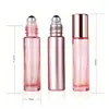 Botella roll-on de aceite esencial de 10 ml, color oro rosa, botella de vidrio vacía para muestras de perfume y cosméticos