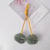 Colgante para Bolso con Borla de PU Serie Miu con un Toque de Lujo, Mini Accesorio de Cuero, Llavero con Bola de Borla Tejida Hecha a Mano para Bolso
