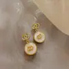 Pendientes Vintage, Pendientes de Flor con Diamantes de Colores y Aguja de Plata, Fabricante de Pendientes de Lujo Ligero Estilo Francés