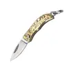 Navaja plegable de latón Colgante para llavero de coche Cuchillo mini de acero inoxidable para abrir paquetes