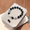 Pulseira Borboleta Olho de Gato Cristal Preto Imitação, Pulseira Cristal de Quartzo Negro Imitação Obsidiana, Presente de Aniversário para Meninas em Seu Ano Zodiacal