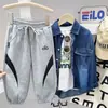 Pantalones Deportivos para Niños Pantalones Deportivos de Primavera 2026 Ropa Nueva para Niños Pantalones Deportivos de Primavera y Otoño Pantalones con Estampado de Letras para Niños Modernos