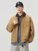 Chaqueta de Mezclilla Anyang para Hombre, Algodón Puro, Color de Contraste, Pana, Cuello Solapa, Abrigo Estilo Retro Americano Workwear 2026 Otoño/Invierno