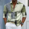 Camisa a cuadros para hombre de Amazon europea y americana transfronteriza, camisa de manga larga elástica en cuatro direcciones para hombre