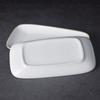 Blanco Puro Phnom Penh Cerámica Jabonera para Toalla Jabonera Ovalada Rectangular Soporte para Toalla Hogar Bandeja para Toalla Húmeda