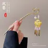 Elegante Pasador de Flor con Borla Estilo Chino para Mujer, Accesorio Retro para el Cabello para Hanfu y Cheongsam, Pasador de Alta Gama para la Parte Posterior de la Cabeza