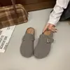 Pantuflas Retro de Cuero Genuino con Suela Gruesa para Mujer 2026 Nuevo Estilo Otoño Zapatos Birkenstock de Exterior sin Cierre Zapatos Perezosos Mocasines