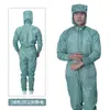 Ropa Protectora Clase 100 con Malla con Cordón, Traje Antiestático de Una Pieza con Capucha, Ropa para Sala Limpia de Laboratorio, Ropa de Trabajo Antipolvo y Antiestática