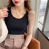 Camisola de Verano para Mujer para Exterior Transfronteriza Traje con Algodón de Cobertura Ligera Antideslizante Camiseta sin Mangas Básica Blanca
