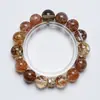 [Cristal Marrón Diamante de Lujo] Cristal Natural Oro Negro Super Siete Citrino Pulsera para Mujer Más Fácil de Combinar Pulsera de Regalo Venta al por Mayor