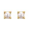 Pendientes de plata S925 para mujer, estilo coreano, con cuatro garras de perlas sintéticas frescas, con un dulce diseño de tornillo, joyería para las orejas ED138