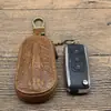 Estuche para Llave de Coche de Cuero de Vaca de Primera Capa con Acabado Aceite y Cera para Hombres, Estuche para Llaves con Patrón de Cocodrilo Retro para Mujeres, Estilo de Pareja Piel Genuina