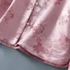 Camisa de Lã de Seda Estilo Chinês Nova Reversível para Mulheres, Gola Redonda, Cardigã Elegante, Blusa de Seda de Amora de Manga Longa, Versátil