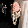 Atacado Personalizado de Fábrica Pulseira de Bodhi de Jade Branco com Design de Lótus, Pulseira de Pedras Preciosas Múltiplas para Mulheres, Contas de Oração Budistas