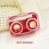 Estojo de Lentes de Contato Gato Maçã Desenho Animado Fofo, Caixa de Cuidado Compacta e Portátil, Caixa Companheira Macaron à Prova de Vazamento Atacado