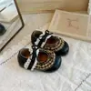 Zapatos de Princesa Estilo Británico con Lazo para Niñas, Cuadros de Primavera y Otoño, Encaje, Suela Suave, Zapatos Planos para Niños de 3-6 Años, Estilo Lolita