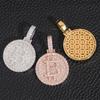Joias de cabelo com diamante Europeias e Americanas venda quente transfronteiriça pingente de moissanita prata S925 pingente de bitcoin hip-hop tendência Europeia e Americana