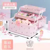 Caixa de armazenamento infantil, grande capacidade para meninas, para presilhas de cabelo, acessórios de cabelo, joias, grampos de cabelo, elásticos de cabelo e porta-joias multicamadas