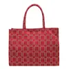 Bolsa de Lona Roja Festiva para Boda con Palabras Felices, Bolso Tote de Diseño Único para Mujer, Gran Capacidad, Se Puede Usar como Bolso de Hombro o Bolso de Mano