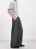 Pantalones de Rayas de Pierna Curva Estilo Retro Old Money Muxi Clothing para Hombre Casual Americano de Trabajo