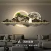 Água Corrente e Riqueza Decoração de Sala de Estar Pintura Luminária de Parede Pintura de Paisagem Nova Chinoiserie Pinheiro Acolhedor Mural de Parede Pintura para Parede de Fundo de Sofá