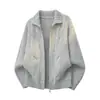 Cardigan de Tricô com Gola de Lã de Alpaca Longa Masculino Solto Casual Versátil Nicho Cor Sólida Casaco Suéter Roupas Masculinas Casal
