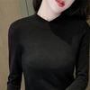 Camiseta Básica Engrossada Outono e Inverno Versão Coreana Slim Fit Manga Longa Quente Versátil para Uso Diário e no Trabalho Top Tendência para Mulheres