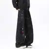 Pantalones Casuales de Pierna Recta Sueltos Estilo Americano con Forro de Terciopelo Espeso, Pantalones Largos Tie-dye Bordados Scimitar de Invierno para Hombres y Mujeres 2026