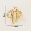 Pingente de laço oco de zircônia micro-cravada com retenção de cor ouro 18K, pingente de conexão para pulseira, colar, brinco, faça você mesmo, atacado