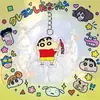 Nuevo Llavero Colgante de Crayon Shin-Chan Lindo Dibujo Animado Estudiante Mochila Blanca Mejor Amigo Colgante Regalo de Cumpleaños