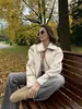 Ropa de Mujer Transfronteriza Europea y Americana Estilo Retro Chaqueta de Cachemira Dobladillo de Color Contrastante Diseño de Cremallera Chaqueta Nuevo Estilo Otoño e Invierno 2025