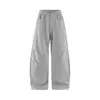 Ropa para Hombre Jie Zhan Pantalones de pierna curva, doble pinza, colección otoño/invierno 2026, pantalones deportivos atléticos de felpa de cascarón de huevo de peso pesado, pantalones casuales con forro de felpa
