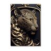 Escultura Metálica Rey Gorila Pintura en Lienzo León Dorado Tigre Ciervo Póster Escultura de Animales Arte Decorativo Pared