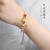 Pulsera original de calcita blanca hielo jade transparente hielo temperamento limpio mascota linda puede ajustar automáticamente la circunferencia de la mano atmósfera alta