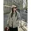 Chaqueta Americana Retro con Cuello Alto Abrigo para Mujer Estudiante Otoño Nuevo Diseño con Sentido Holgada Versátil Casual Chaqueta de Béisbol