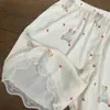 Pijama de oso chic y elegante con ribete de encaje, conjunto de shorts de manga corta de verano para mujer, adecuado para usar afuera como ropa de casa