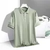 Camisa Polo de Verano Delgada para Hombre Camiseta Transpirable de Seda Helada de Manga Corta para Hombre Camiseta Casual Suelta de Media Manga de la Suerte para Hombre