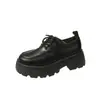 Zapatos de trabajo de suela gruesa estilo británico para mujer, nueva colección otoño 2026, estilo Mary Jane, zapatos simples JK negros versátiles, mocasines