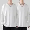 Camiseta básica masculina de manga longa, simples e casual, versátil, nova para primavera e outono de 2026