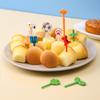 Tenedor de fruta de dibujos animados Zhenghui, lindo letrero decorativo de animal pequeño, tenedor de fruta de plástico, letrero de fruta de color
