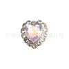 Artículo de Moda Más Vendido: Corazón Asimétrico Deslumbrante Borde Completo de Diamante Transparente como el Hielo Super Brillante Decoraciones de Arte de Uñas Corazón Aurora Diamantes Aurora