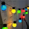 Camping Cadena de Luces de Bola Grande Carpa Canopy Camping Puesto de Mercado Nocturno Luz de Ambiente Solar Exterior Impermeable Luz Decorativa