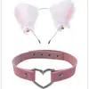 Diadema de Halloween Diadema para Actuación en Festival Set de Diadema y Collar de Chica Gato Orejas de Gato Pasador Sencillo para Niña Hermosa