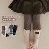 Leggings Gruesos Forrados de Polar para Niñas con Puños de Calcetín para Otoño e Invierno, Calcetines Apilados Tejidos, Medias de Nueve Puntos para Niños
