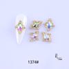 Nuevas uñas huecas de alta gama en forma de diamante populares transfronterizas, de aleación de metal que combinan con todo, decoraciones súper brillantes con incrustaciones de diamantes