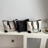 Bolso Grande de Costura Bolso Tote de Estilo Retro Occidental para Mujer 2024 Nuevo Estilo Elegante Gran Capacidad Estilo Coreano Bolso de Hombro de Lona para Mujer