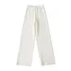 2523-25 Inverno Novo Estilo Calça de Perna Larga Tricotada com Caimento Reto, Calça Casual Emagrecedora Comprida, Estilo Europeu e Americano, Forrada com Fleece