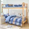 Conjunto de Três Peças de Algodão: Capa de Edredom, Fronha, Lençol de Cama, Roupa de Cama para Dormitório Estudantil, Roupa de Cama para Cama de Solteiro de Funcionários, Conjunto de Seis Peças