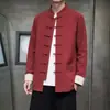 Otoño 2026 Estilo Chino para Hombre Algodón Lino Retro Botón de Rana Chaqueta Traje Tang Tendencia China Cuello Alto Ropa Exterior Casual